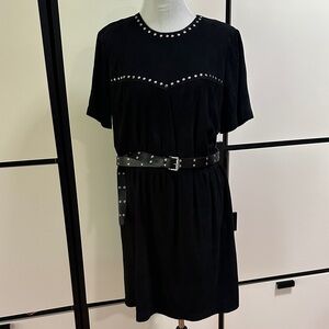 Michael Kors Black Suede Dress with Silver Studs NWT